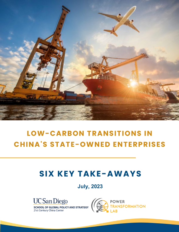 Cover report for Low-Carbon Transitions in Chinese State-Owned Enterprises